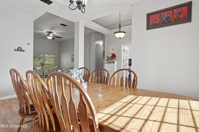 6507 Shoshonee Dr, Ocean Springs, MS 39564 - dining room featuring wood finished floors and ceiling fan