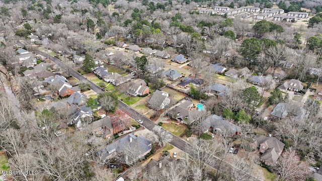 aerial view with a residential view