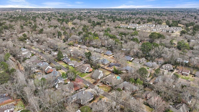 aerial view with a residential view