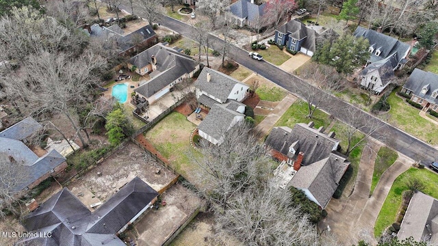 drone / aerial view with a residential view