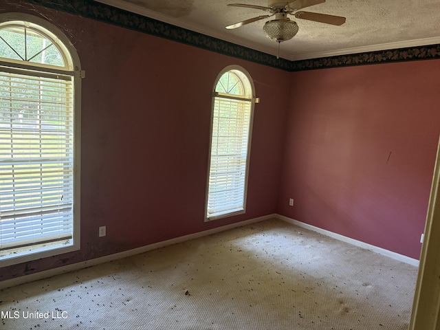 407 N Thunderbird Rd, Hernando, MS 38632 - empty room featuring ceiling fan, carpet flooring, and crown molding