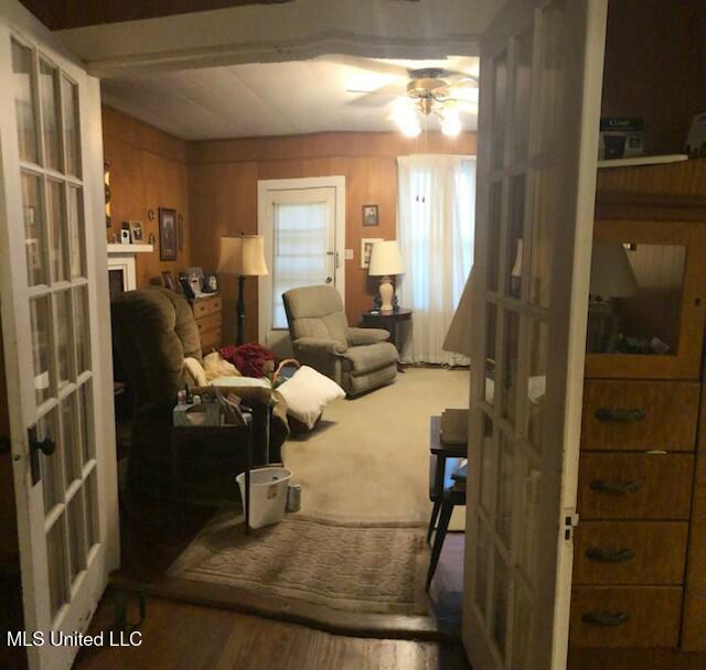 109 Hightower St, Sardis, MS 38666 - interior space featuring french doors and wooden walls