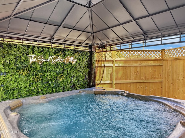 239 Palmetto Ln, Gulfport, MS 39507 - view of swimming pool featuring an indoor hot tub and a gazebo