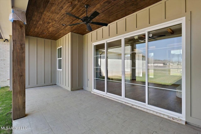 view of patio / terrace with ceiling fan