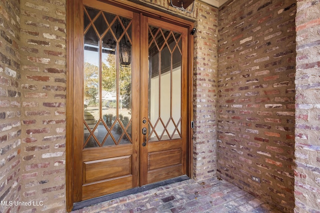 property entrance with french doors