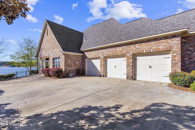 exterior space featuring a garage