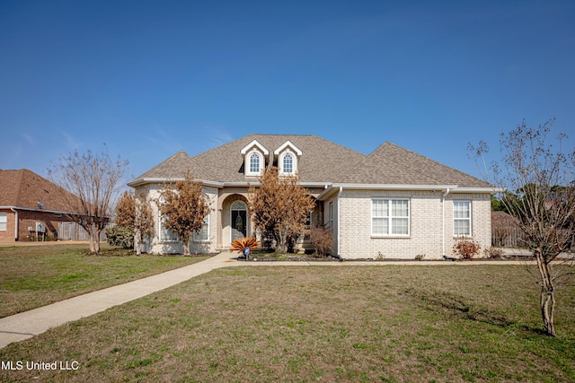 view of front facade featuring a front lawn