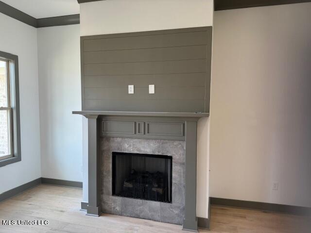 317 Willow Way Unit 158, Canton, MS 39046 - interior details featuring wood finished floors, a high end fireplace, and baseboards