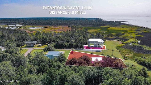 5004 Oak St, Bay Saint Louis, MS 39520 - view of property location featuring property boundaries highlighted and a large body of water