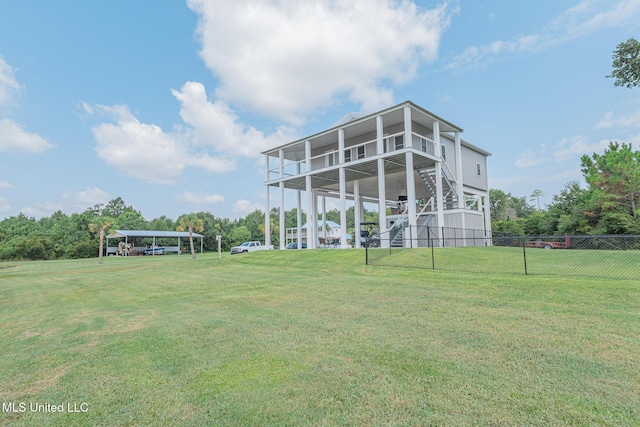 5004 Oak St, Bay Saint Louis, MS 39520 - back of property with a detached carport