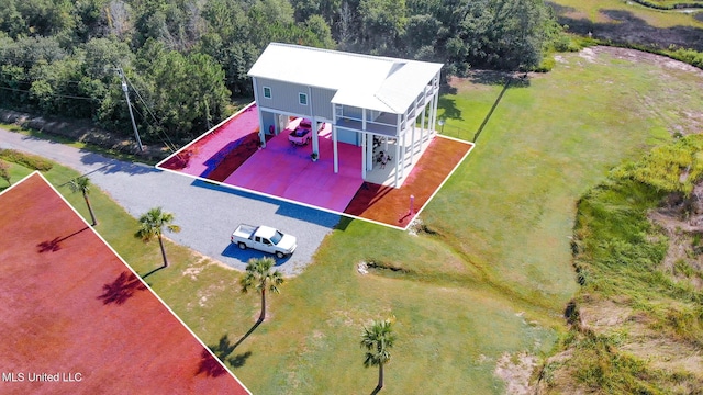 5004 Oak St, Bay Saint Louis, MS 39520 - view from above of property with property boundaries highlighted