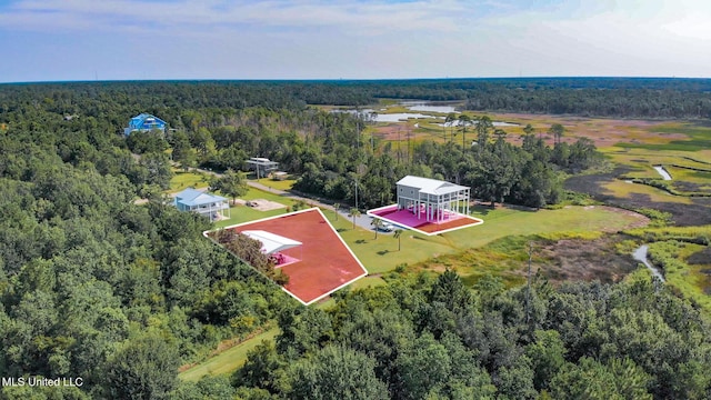 5004 Oak St, Bay Saint Louis, MS 39520 - bird's eye view of a heavily wooded area and a large body of water