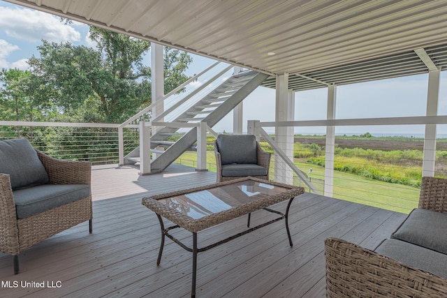 5004 Oak St, Bay Saint Louis, MS 39520 - wooden terrace with stairway