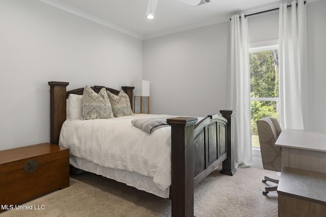 168 Shore View Dr, Madison, MS 39110 - bedroom with carpet flooring, crown molding, and recessed lighting