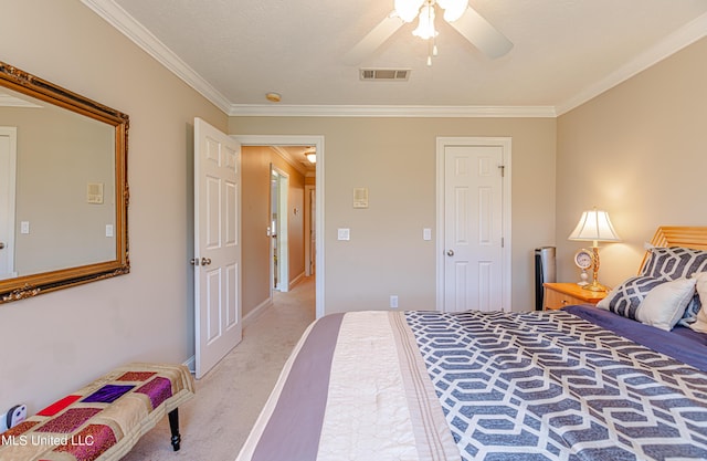 1000 Cedar Hill Rd, Madison, MS 39110 - bedroom with ornamental molding, carpet flooring, and ceiling fan