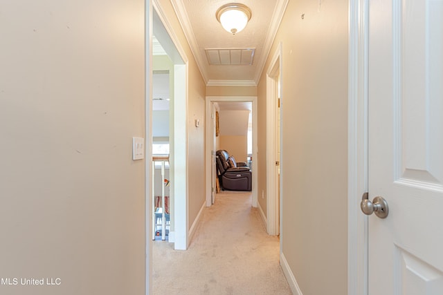 1000 Cedar Hill Rd, Madison, MS 39110 - hall with light carpet, crown molding, and baseboards