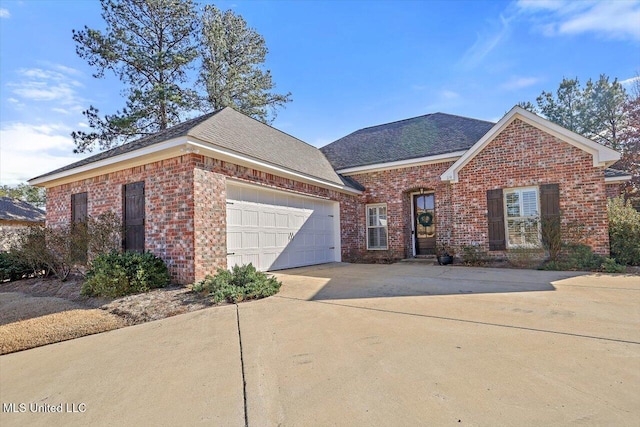 view of front of house with a garage