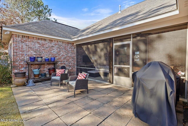 view of patio featuring area for grilling