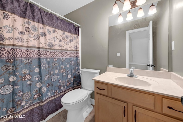 8968 Tahoe Cv, Olive Branch, MS 38654 - full bathroom featuring vanity, tile patterned flooring, and a shower with curtain