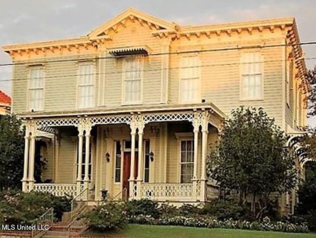 italianate house with covered porch