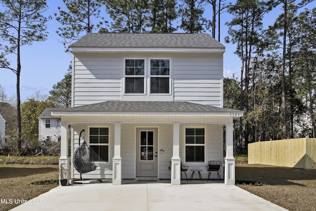 view of front of property with covered porch