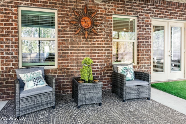 view of patio / terrace featuring french doors