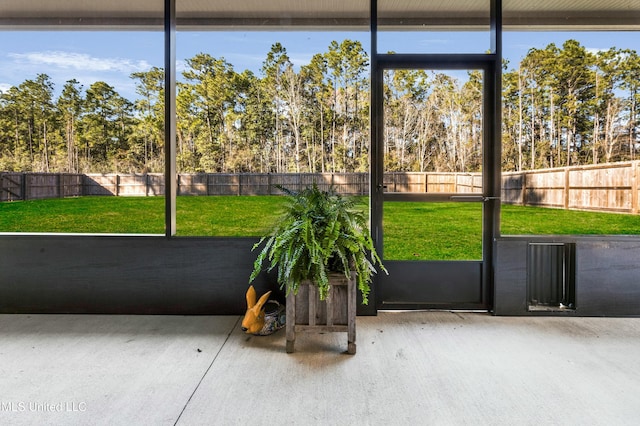 view of unfurnished sunroom