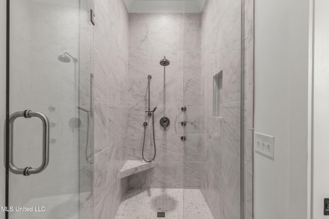 bathroom featuring walk in shower