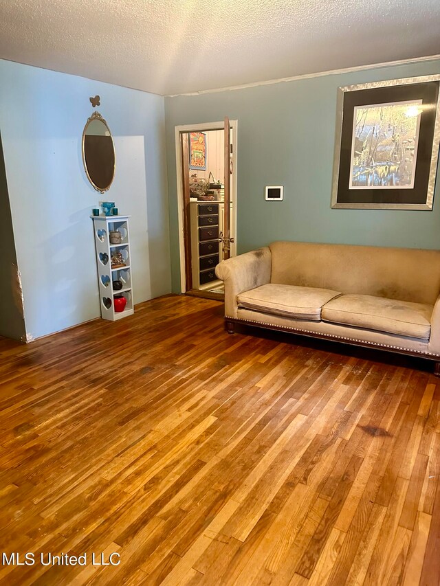2236 Long St, Grenada, MS 38901 - unfurnished living room with hardwood / wood-style floors and a textured ceiling