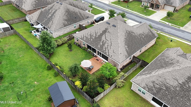aerial view of residential area