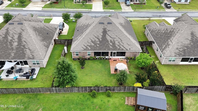 aerial perspective of suburban area
