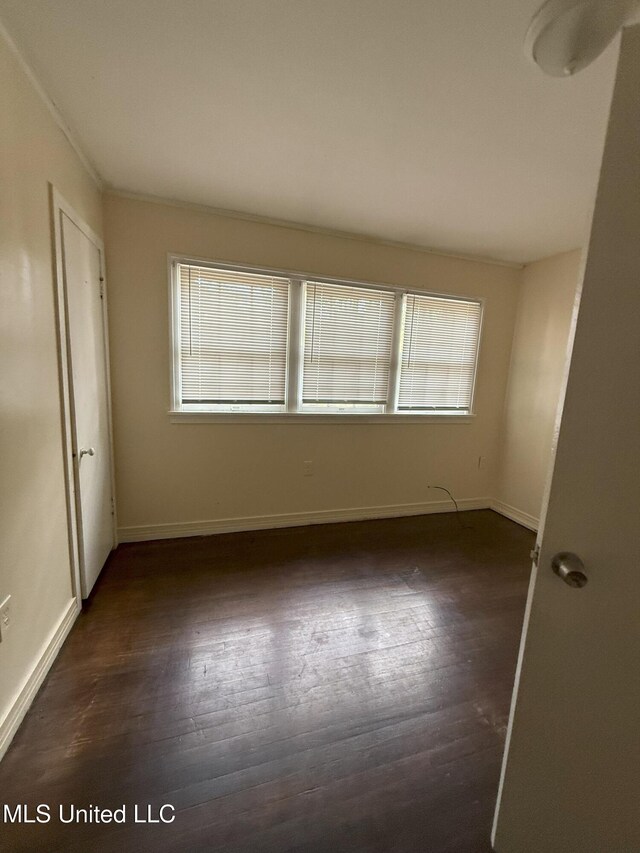 empty room featuring dark hardwood / wood-style flooring and a healthy amount of sunlight