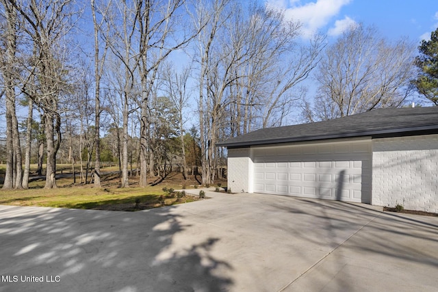 view of garage