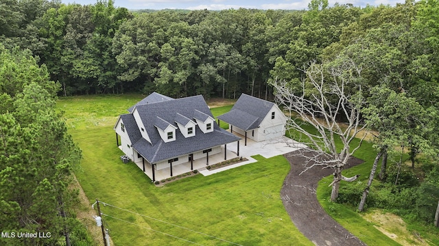 563 Valentine Rd, Holly Springs, MS 38635 - aerial view of property and surrounding area with a forest