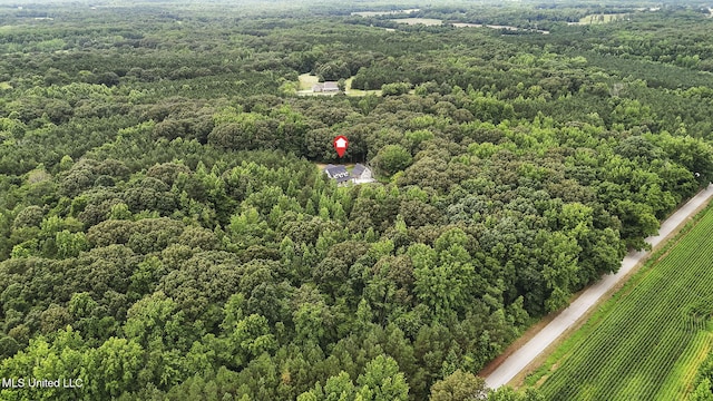 563 Valentine Rd, Holly Springs, MS 38635 - aerial view of sparsely populated area featuring abundant farmland and a forest