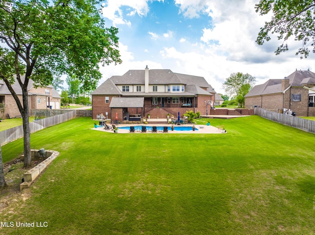 back of property with brick siding