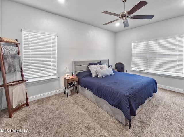 5065 Fairbury Way, Diberville, MS 39540 - carpeted bedroom featuring baseboards, a ceiling fan, and recessed lighting