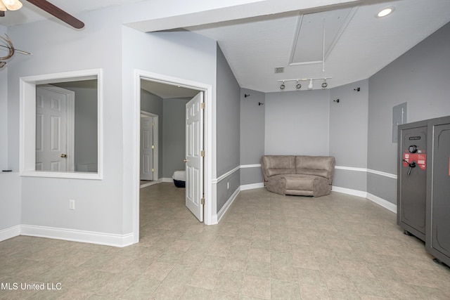 2204 Rue Beaux Chenes, Ocean Springs, MS 39564 - unfurnished room with ceiling fan, rail lighting, and electric panel