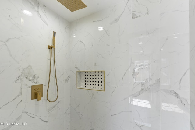 details with tiled shower