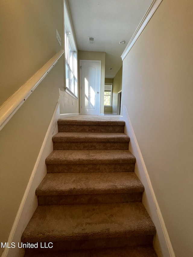 stairway with ornamental molding