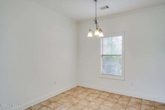 409 Sand Stone Pl, Brandon, MS 39042 - unfurnished room featuring a chandelier and light tile patterned floors