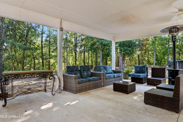 view of patio / terrace featuring an outdoor hangout area and ceiling fan