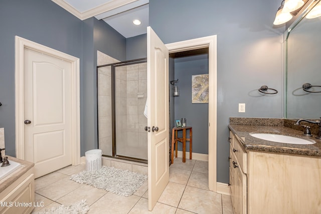 3927 Acadian Village Dr, Ocean Springs, MS 39564 - full bath with a shower stall, vanity, and tile patterned floors