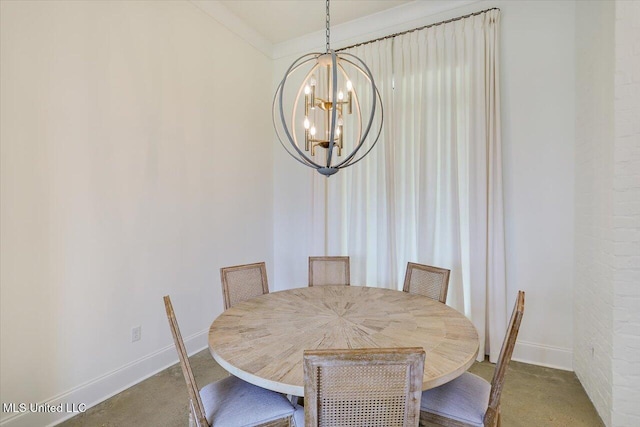 110 Crossview Pl, Brandon, MS 39047 - carpeted dining area with a chandelier and baseboards