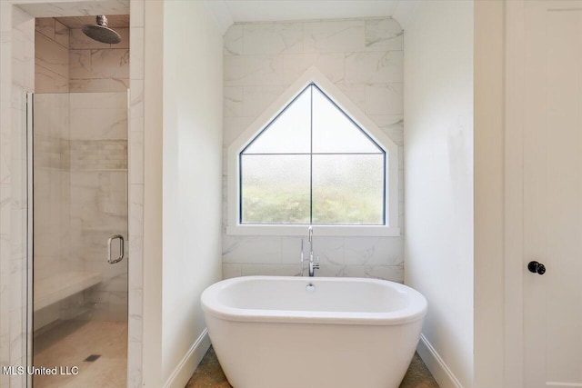110 Crossview Pl, Brandon, MS 39047 - full bathroom with a stall shower and a freestanding bath