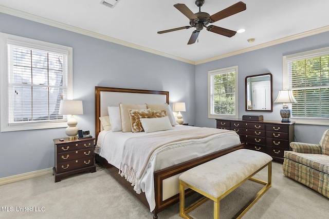 29 Avery Cir, Jackson, MS 39211 - carpeted bedroom featuring crown molding and a ceiling fan