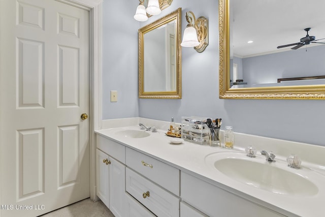 29 Avery Cir, Jackson, MS 39211 - full bath with double vanity and a ceiling fan