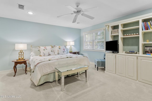 29 Avery Cir, Jackson, MS 39211 - bedroom featuring light colored carpet, recessed lighting, and ceiling fan