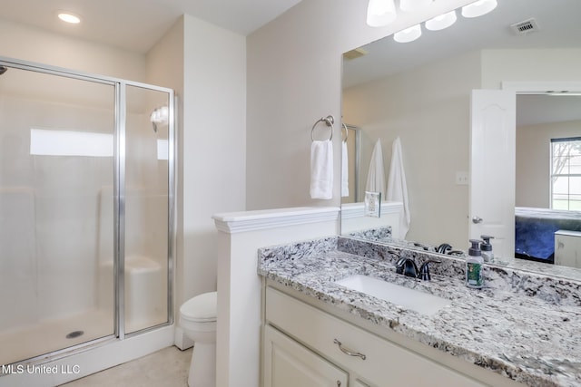 2901 Village Cir, Ocean Springs, MS 39564 - full bath with a stall shower, vanity, and tile patterned floors