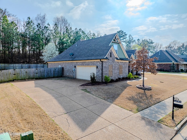 view of home's exterior with a garage